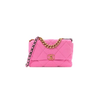 CHANEL DENIM QUILTED LARGE CHANEL 19 FLAP 1030020 (30*20*10cm)